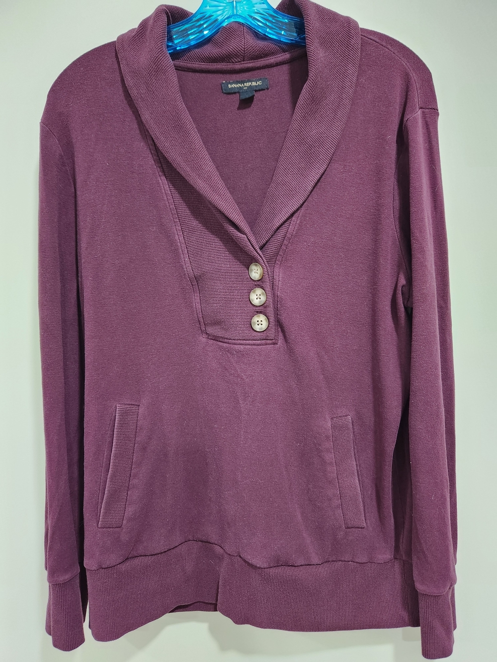 Banana Republic Women's Plum Shawl-Collar Pullover Sweatshirt
